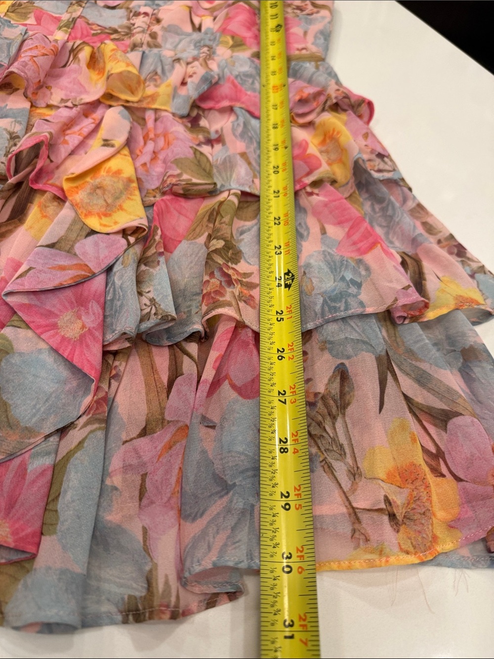 Olivaceous Pink Floral Tiered Ruffle Dress - Picture 9 of 10